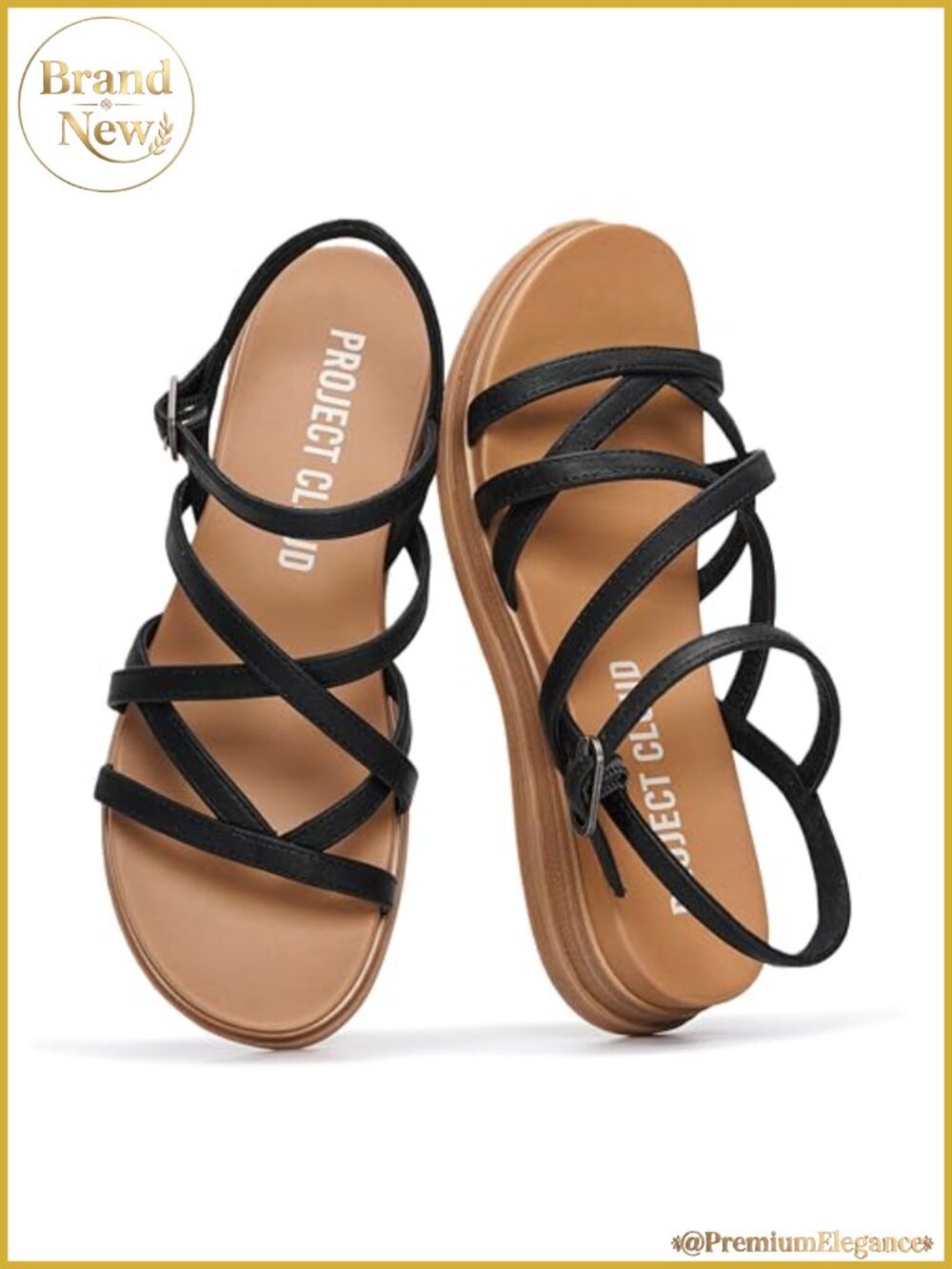 Wedge Sandals for Women Leather Upper Cushioned Insole Boho Platform